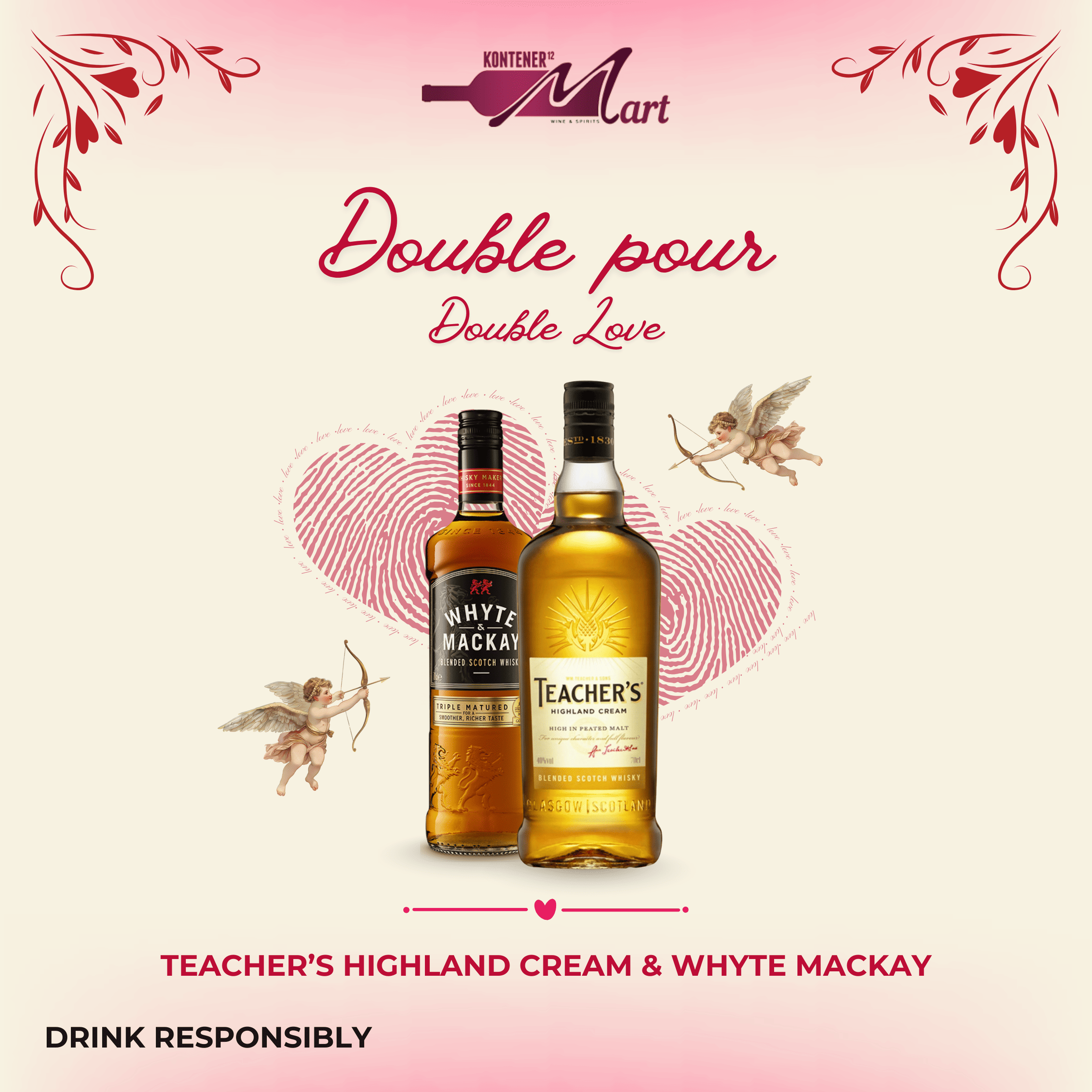 BUNDLING Special Price Teacher Highland Cream Blended Scotch Whisky dan Whyte and Macky Triple Matured