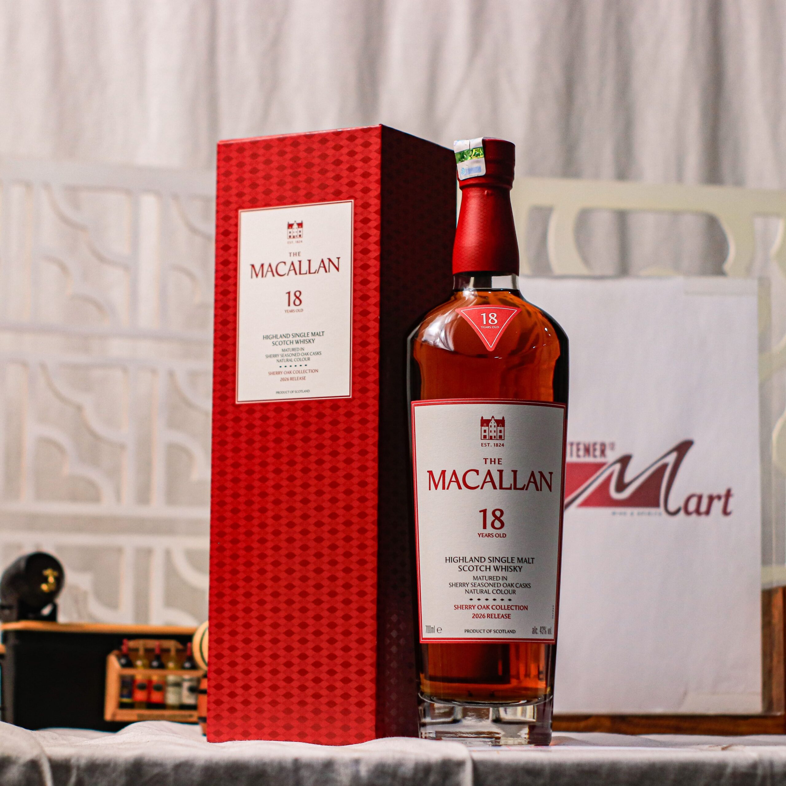 Macallan 18 Years Old Sherry Oak Highland Single Malt Scotch Whisky - New Bottle